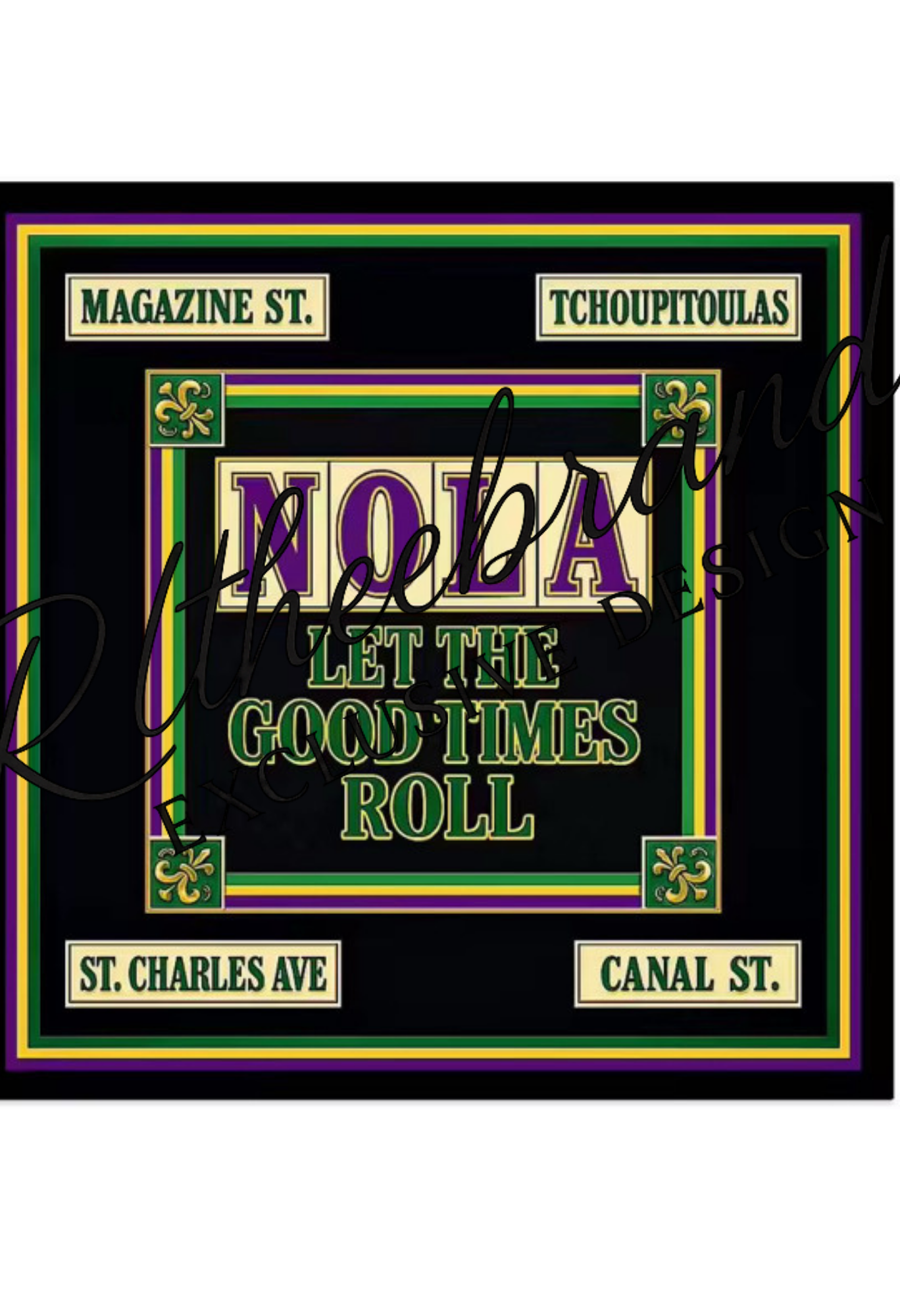 NOLA Route Scarf Mardi Gras Satin Street Map