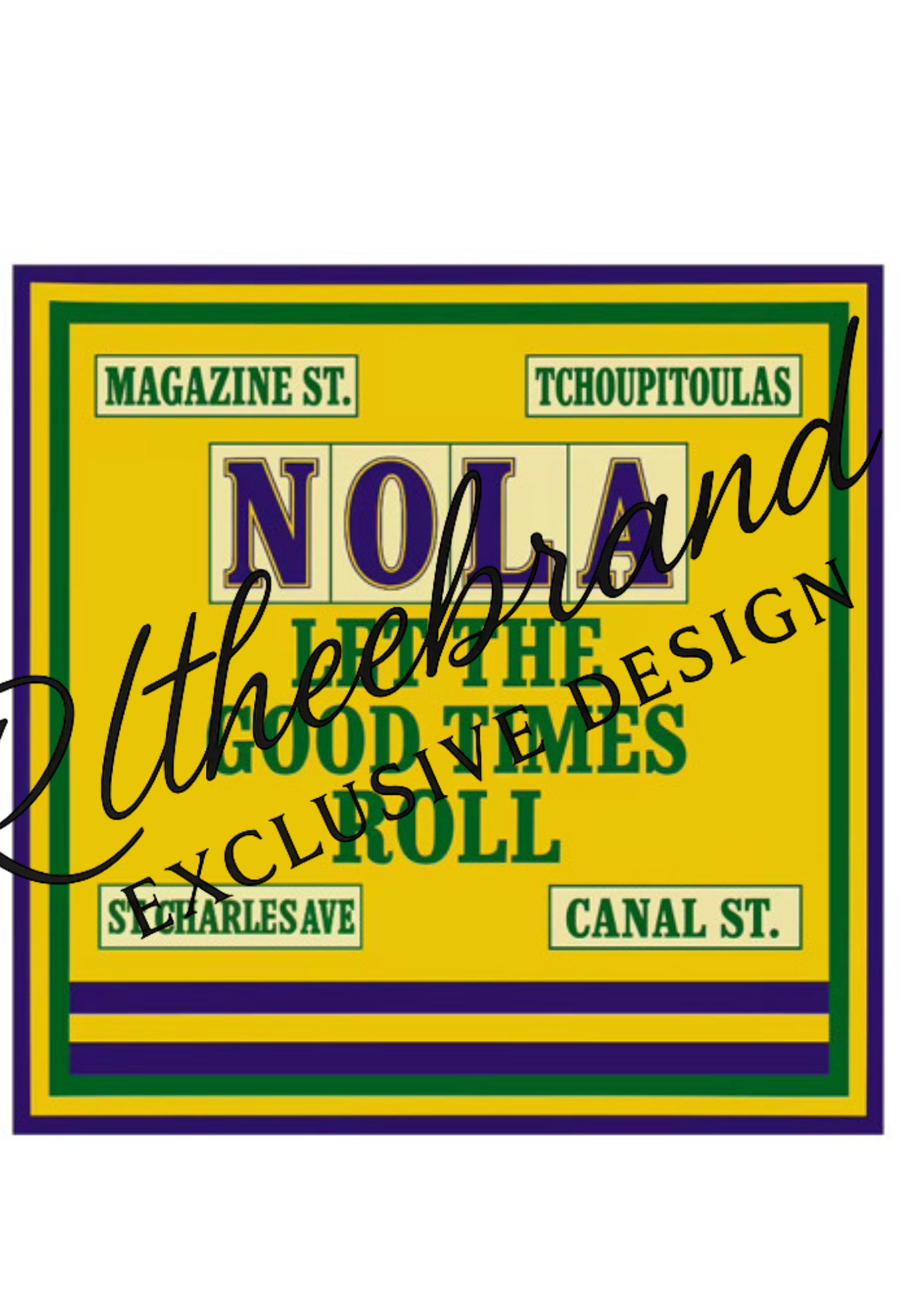 NOLA Route Scarf Mardi Gras Satin Street Map